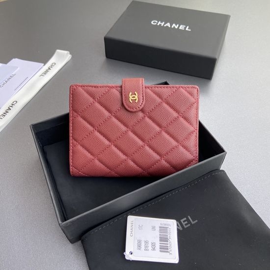 Chanel Passport Holder Quilted Leather Wallet 96066