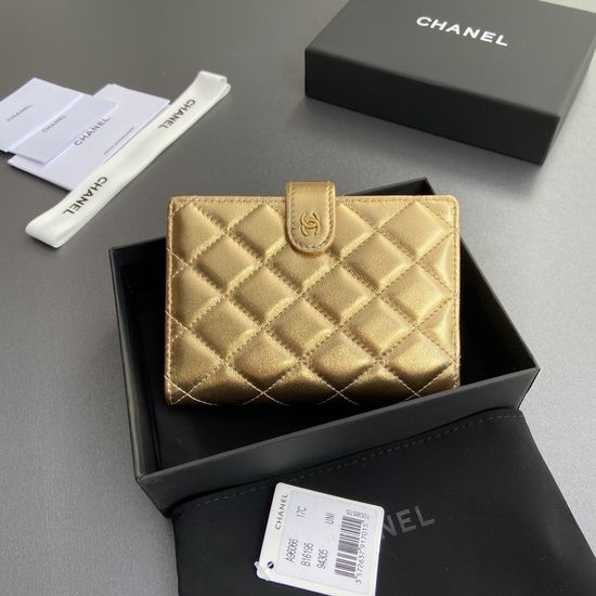 Chanel Passport Holder Quilted Leather Gold Hardware 96066