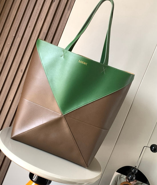 Loewe Puzzle Fold Tote Leather Shopping Bag 9033