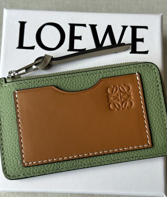 Loewe Rosemary Green Card Holder A01