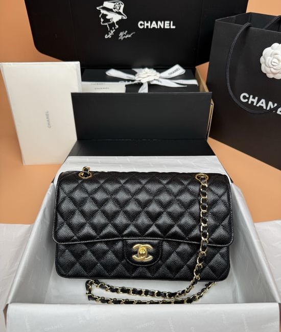 Chanel Caviar Leather Classic Flap Shoulder Bag 1112