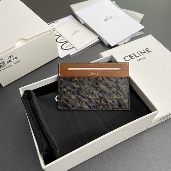 Celine Printed Card Holder Leather Trim 10P322