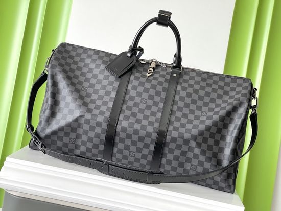 Louis Vuitton LV KEEPALL Black Damier Travel Bag N41413