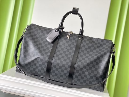 Louis Vuitton LV KEEPALL Black Damier Travel Bag N41416