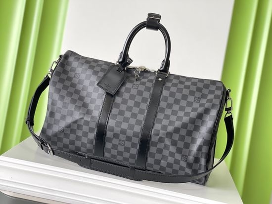 Louis Vuitton LV KEEPALL Black Damier Travel Bag N41418