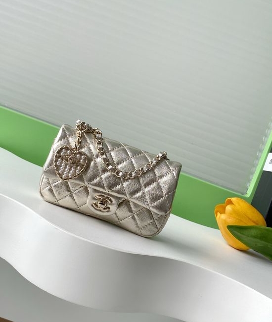 Chanel Classic Flap Heart Pearl Pendant Bag SP4860