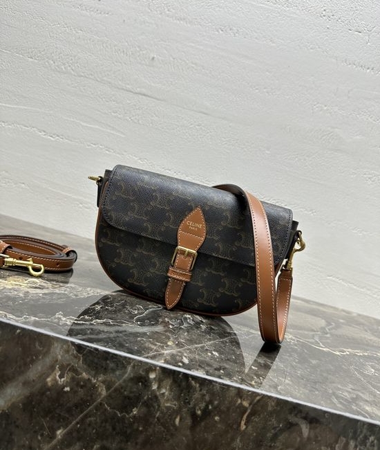 Celine FOLCO Logo Printed Shoulder Bag 122652