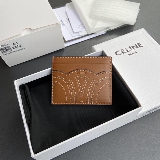 Celine TRIOMPHE Shiny Leather Card Holder 10B873EMJ