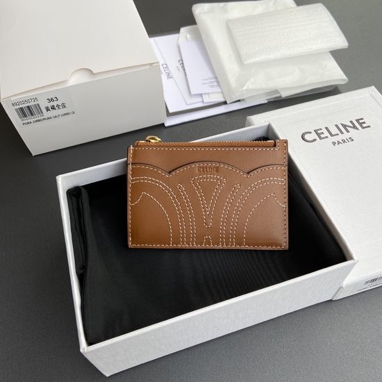 Celine Triomphe Shiny Leather Card Holder 10K363EMJ