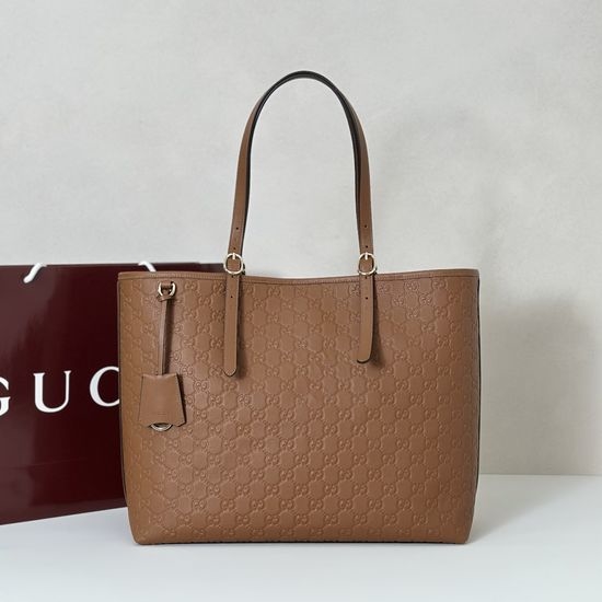 Gucci Original Leather Brown Debossed Bag 847455