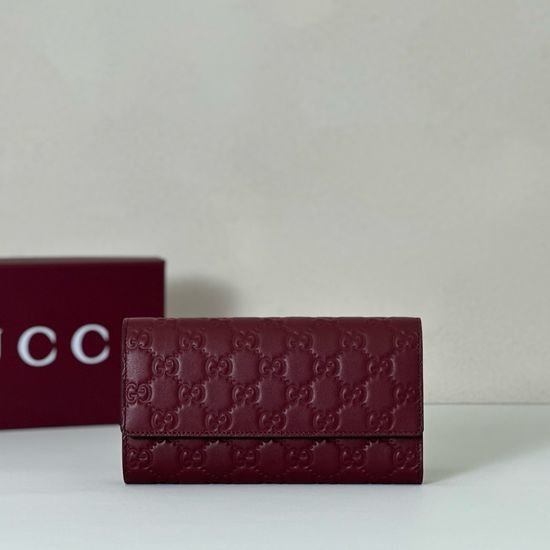 Gucci Handbag Original Leather Burgundy Embossed 847210