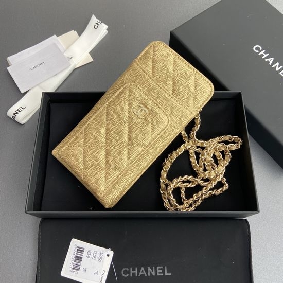 Chanel Wallet Grain Calfskin Gold Buckle AP0990
