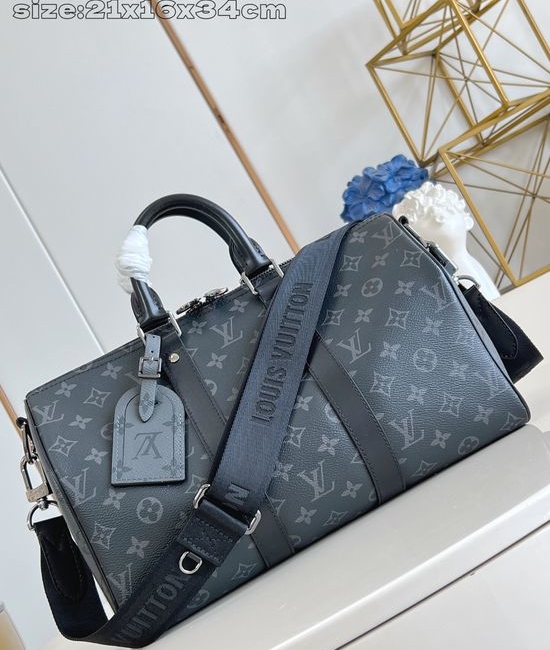Louis Vuitton LV Keepall Bandoulière Coated Canvas Handbag M46655