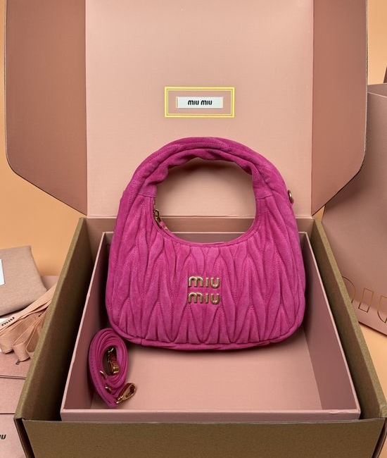 Miu Miu Wander Matelasse Suede Hobo Bag 5BC125