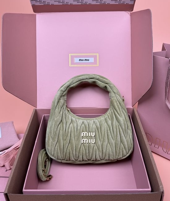 Miu Miu Wander Matelasse Suede Hobo Bag 5BC125