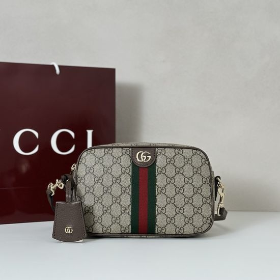 Gucci Coffee Rubber Leather Bag 841310