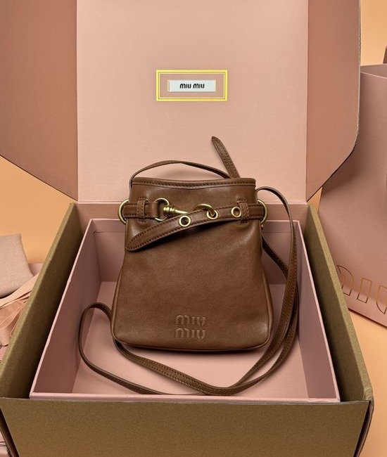 Miu Miu Sventure Style Nappa Lambskin Mini Bag Brown _5NR461