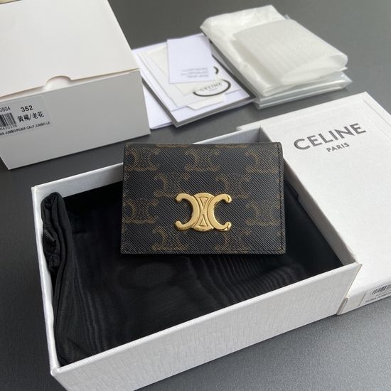 Celine Triomphe Printed Flap Card Holder 10I 352