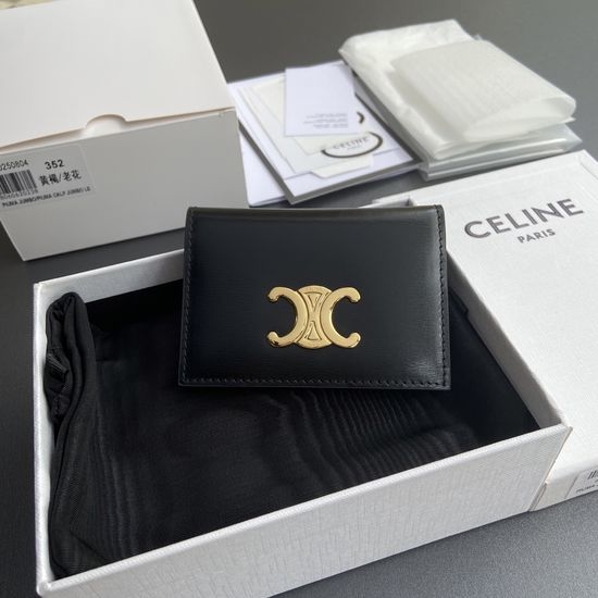 Celine Triomphe Shiny Leather Card Holder 10I353
