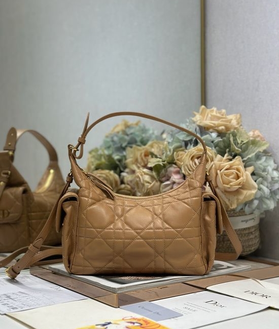 Christian Dior CD D-Dream Medium Brown Lambskin Handbag 6323