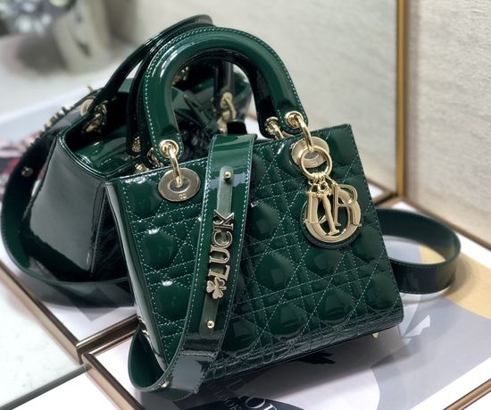 Christian Dior CD Lady Patent Leather Shoulder Bag 6604