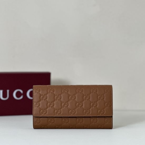 Gucci Handbag Original Leather Brown Embossed 847210
