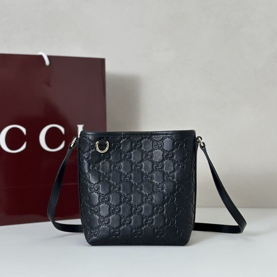 Gucci Original Leather Black Embossed Bag 847090