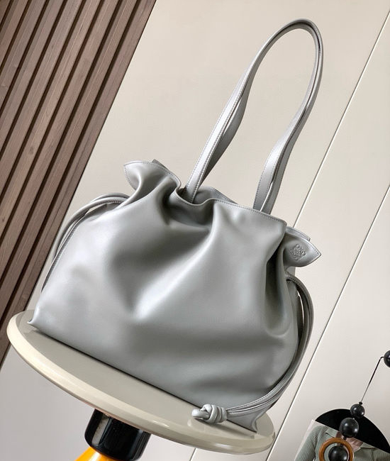 Loewe Flamenco Nappa Leather Clutch Bag Asphalt Gray 9050
