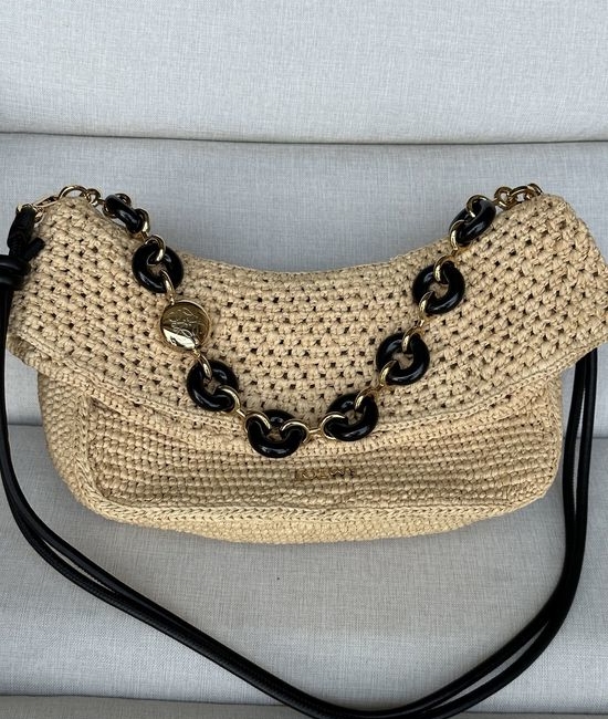Loewe Woven Straw Basket Bag 8010
