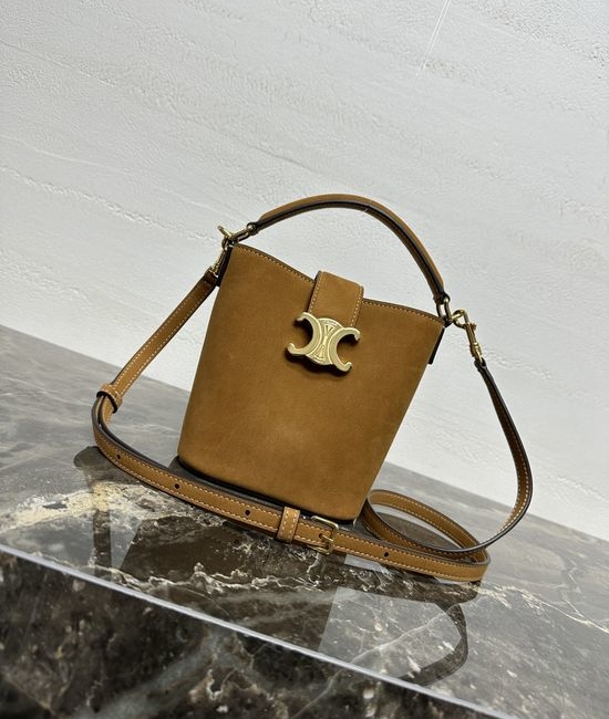 Celine LOUISE Mini Suede Calfskin Bucket Bag 10N473