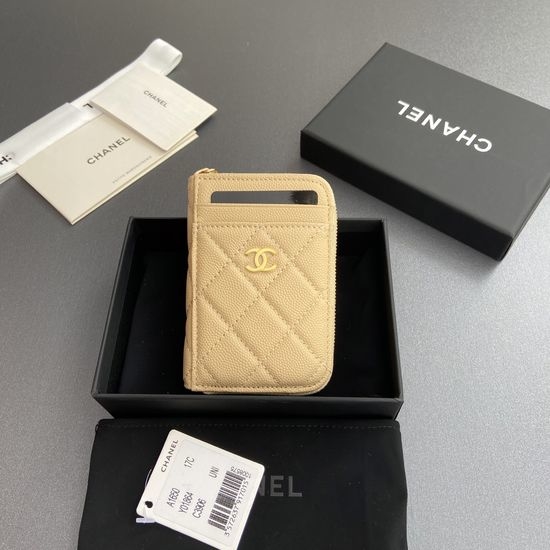 Chanel Calfskin Zip Card Holder 1650