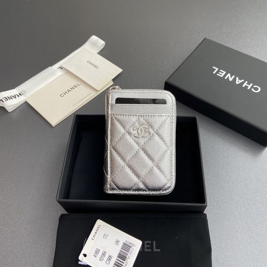 Chanel Zipper Card Holder Caviar Leather 1650