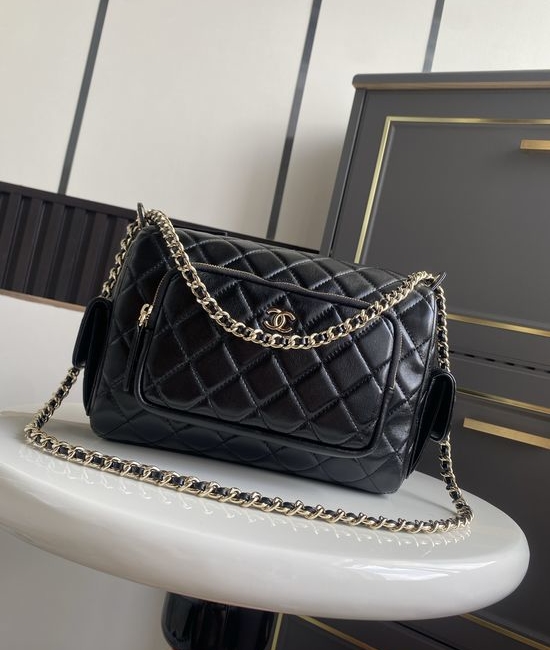 Chanel Bowling Handbag Lambskin Large AS5156