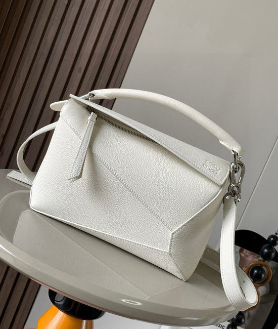 Loewe Puzzle Small Geometric Bag White 8010
