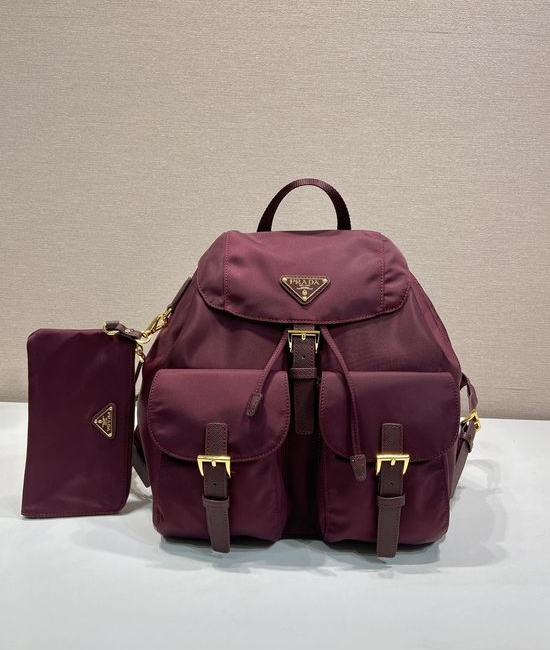 Prada Nylon Backpack Leather Trim 1BZ811