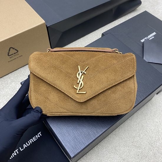 Yves Saint Laurent YSL LouLou Mini Suede Chain Shoulder Bag 821749