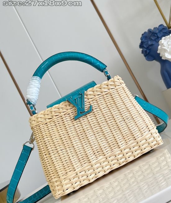 Louis Vuitton LV Capucines BB Woven Rattan Bag M48865