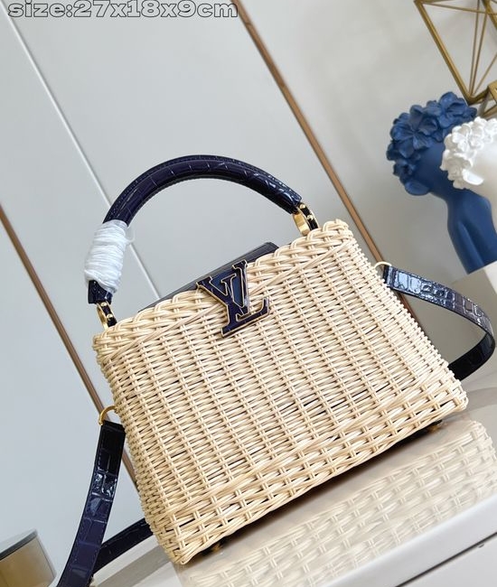Louis Vuitton LV Capucines BB Woven Basket Handbag M48865