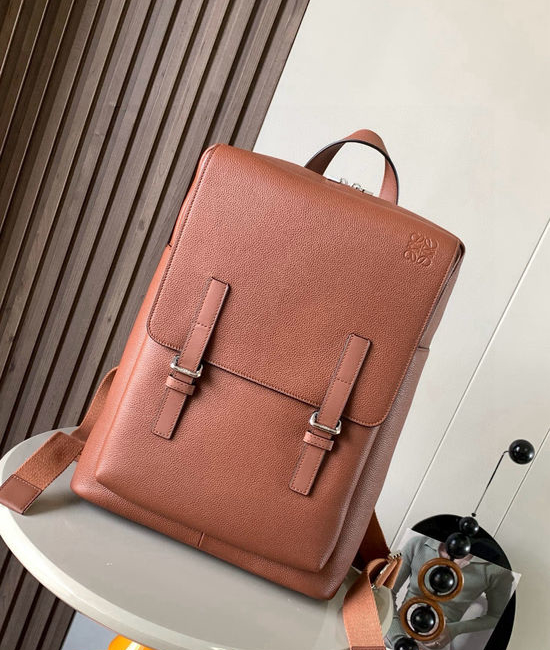 Loewe Military Grained Leather Backpack 9024
