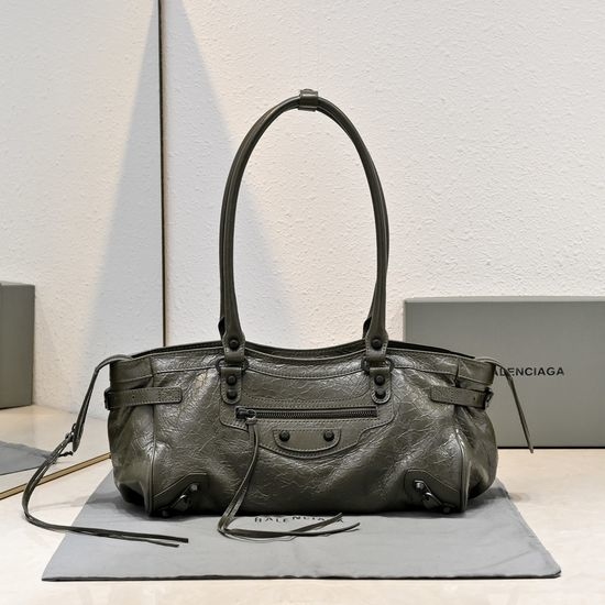 Balenciaga Olive Green Motorcycle Shoulder Bag 9935