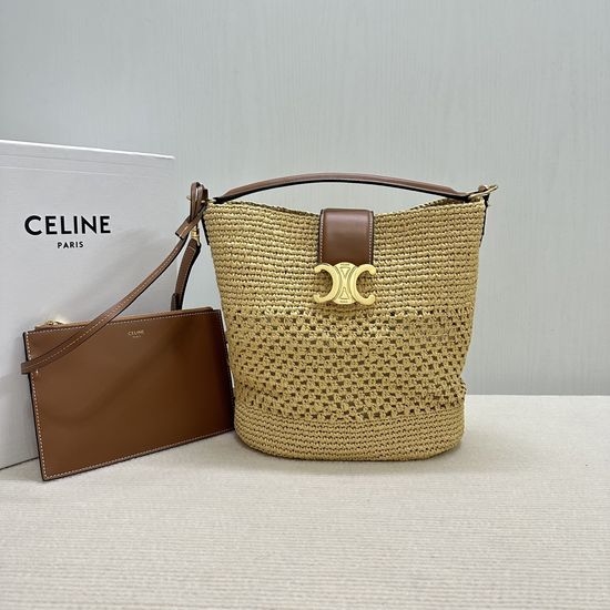 Celine Louise Large Raffia Bucket Bag 116613