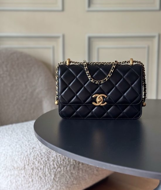Chanel Double Gold Bead WOC AS2649