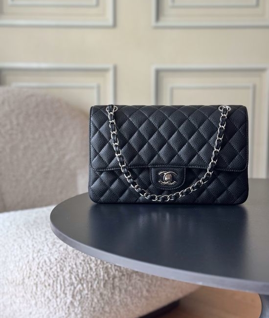 Chanel Classic Flap Caviar Leather Bag 1112