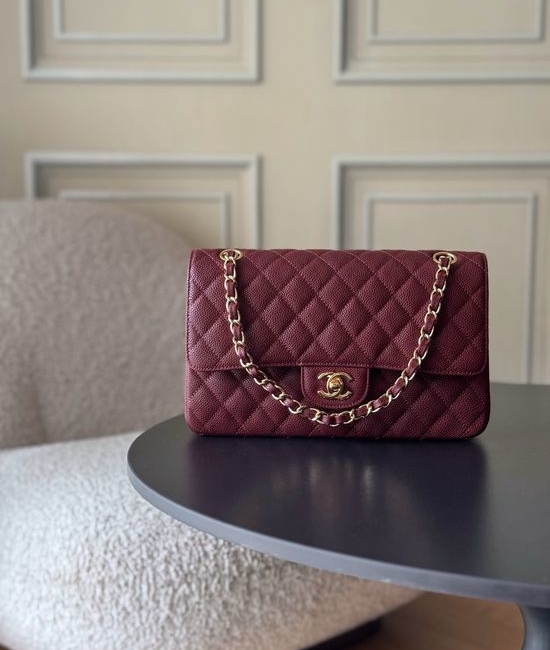 Chanel Classic Flap Caviar Leather Bag 1112