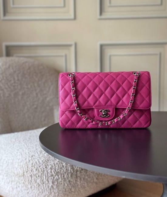 Chanel Classic Flap Caviar Leather Handbag 1112