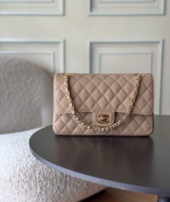 Chanel Classic Flap Caviar Leather Handbag 1112
