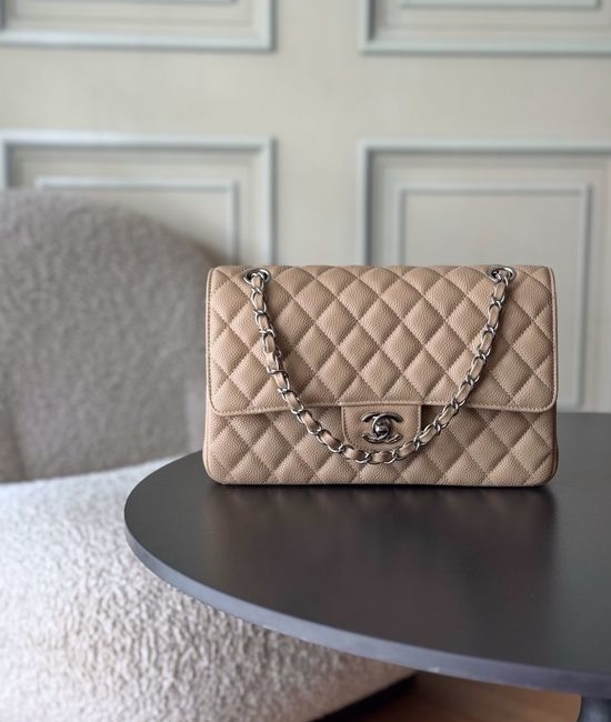 Chanel Classic Flap Caviar Leather Handbag 1112
