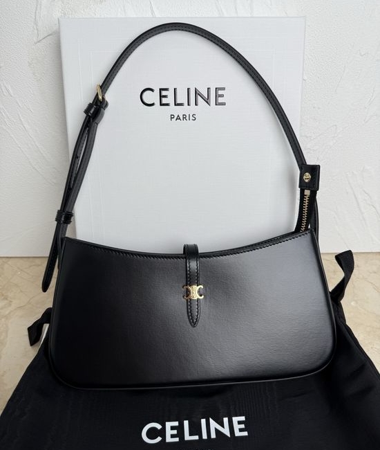 Celine TINA Black Leather Shoulder Bag 123053