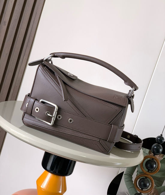 Loewe Puzzle Biker Small Glossy Leather Handbag 9151