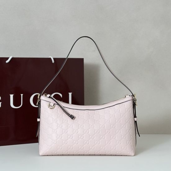 Gucci Light Pink Embossed Shoulder Bag 847449